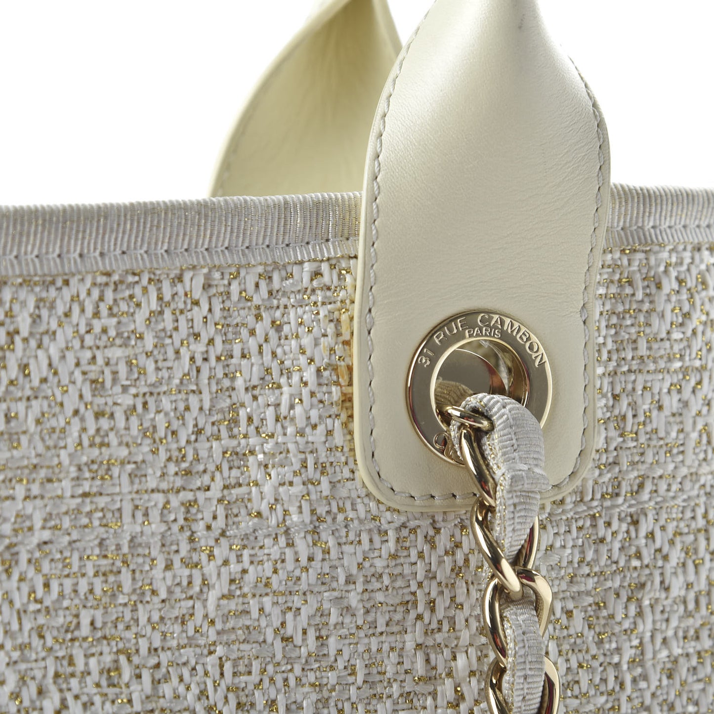 Canvas Large Deauville Tote Ivory