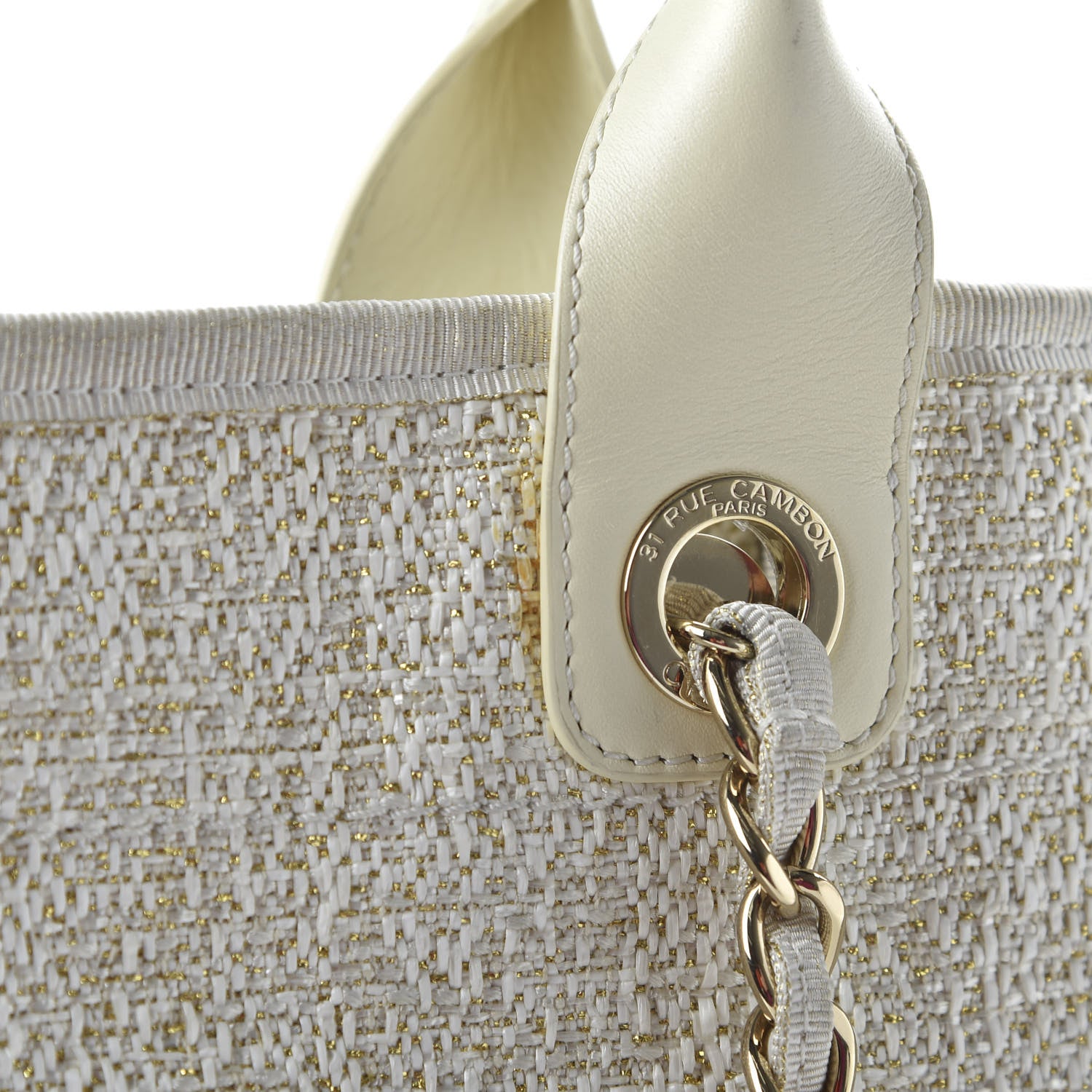 Chanel Canvas Large Deauville Tote Ivory 13 of 13