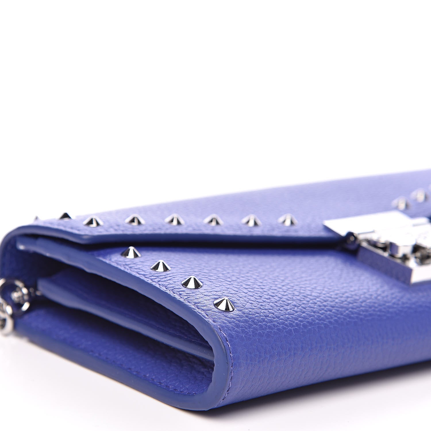 MCM Calfskin Studded Patricia Wallet On Chain Spectrum Blue 7 of 9