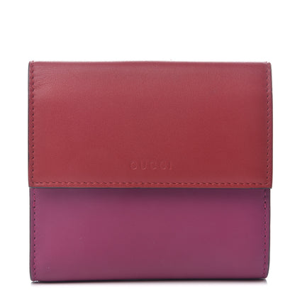 Gucci Calfskin French Flap Wallet Hibiscus Red New Rosette 1 of 6