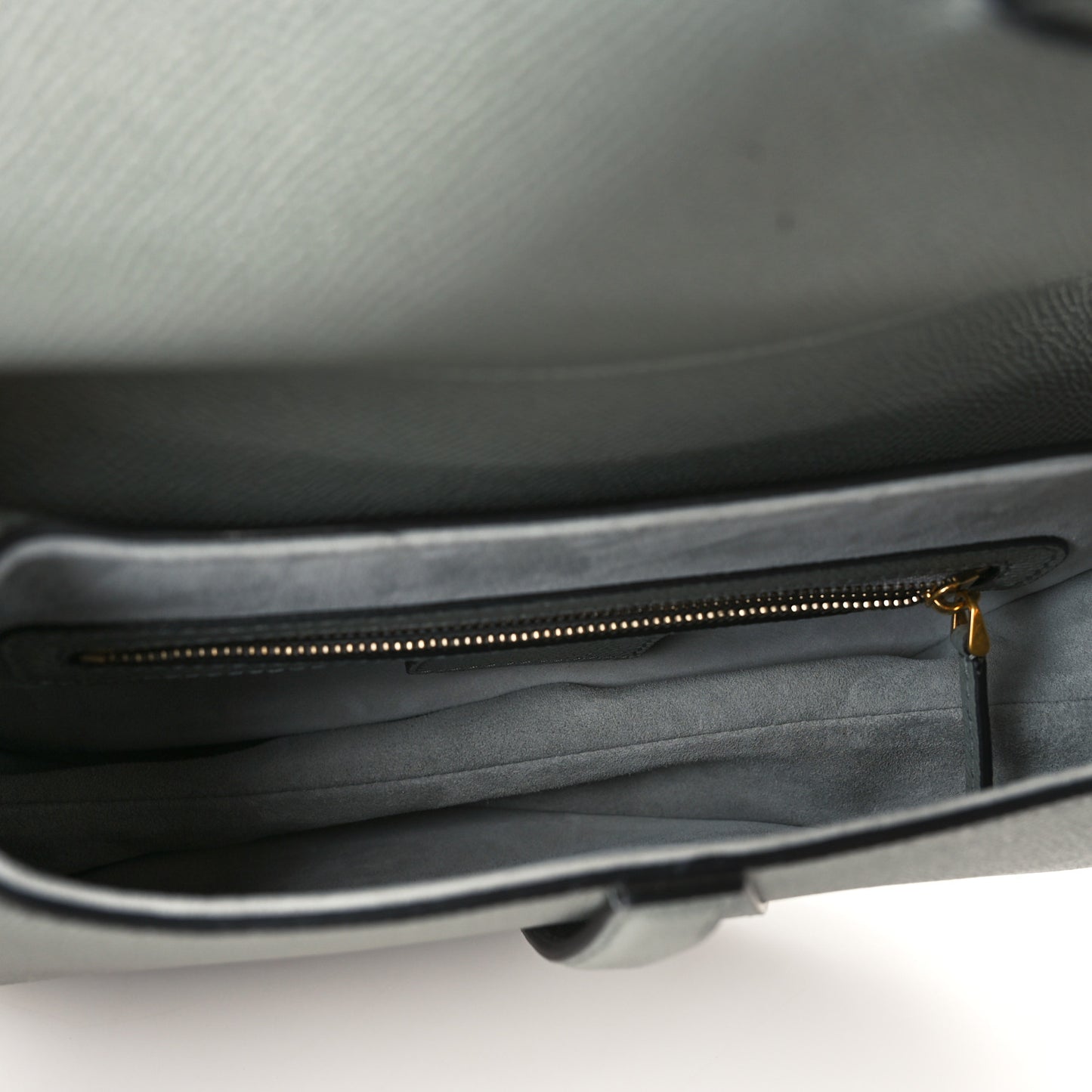Grained Calfskin Saddle Bag Grey