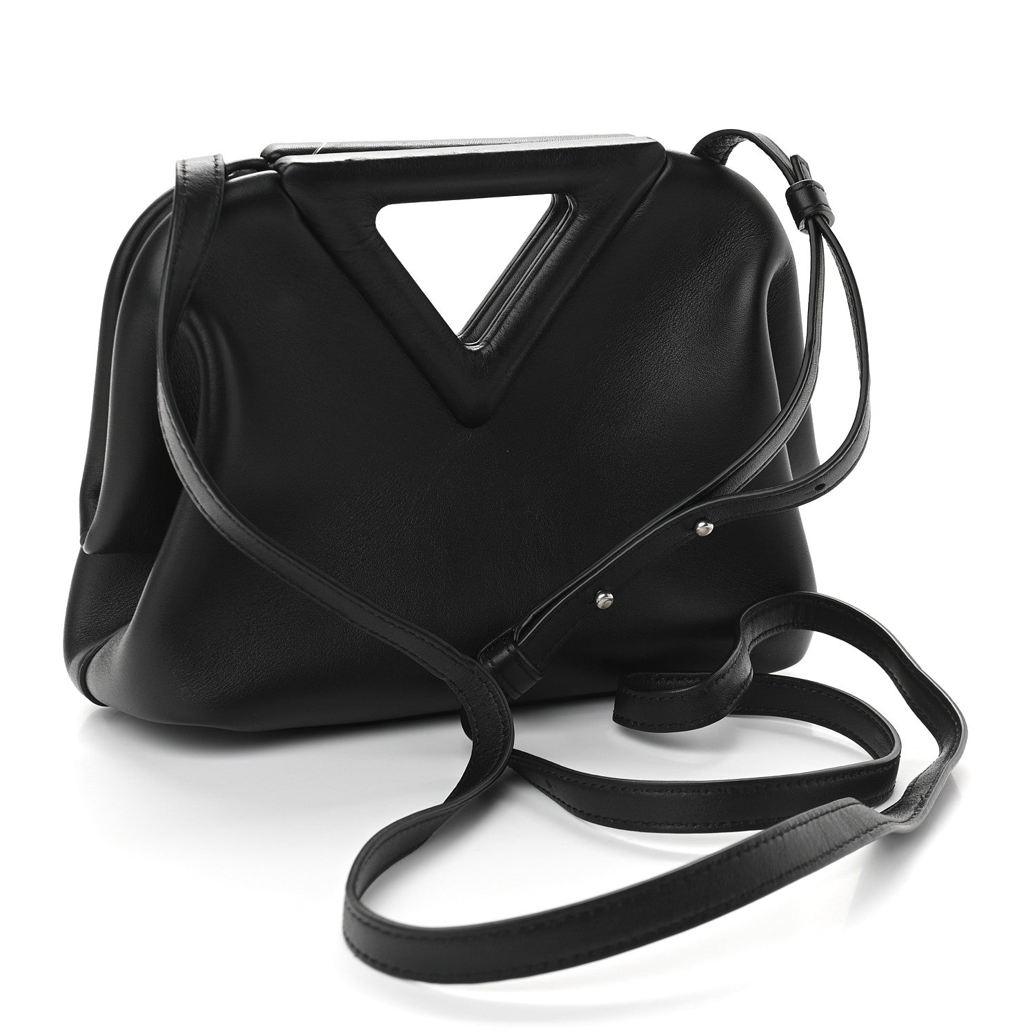 Bottega Veneta Calfskin Small The Point Triangle Bag Black 2 of 8