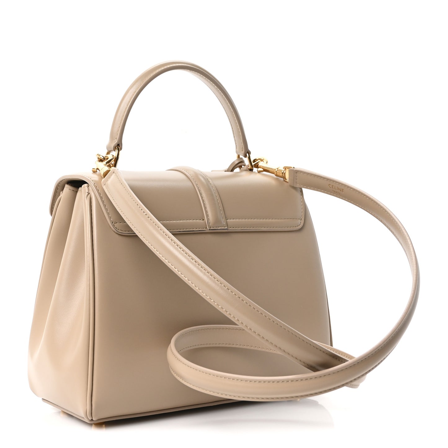 Satinated Calfskin Small 16 Top Handle Bag Nude