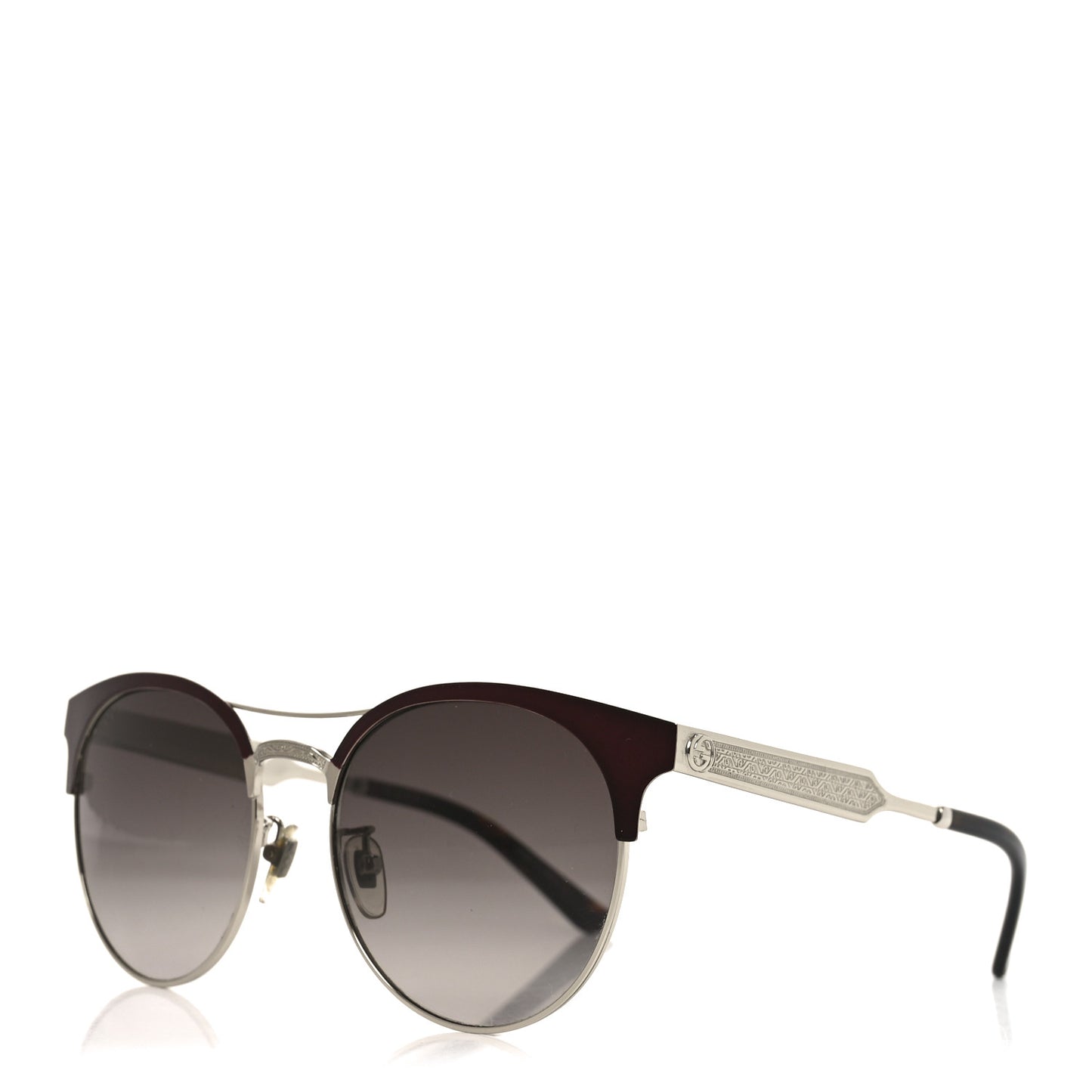 Round Metal GG0075SK Sunglasses Red Gold