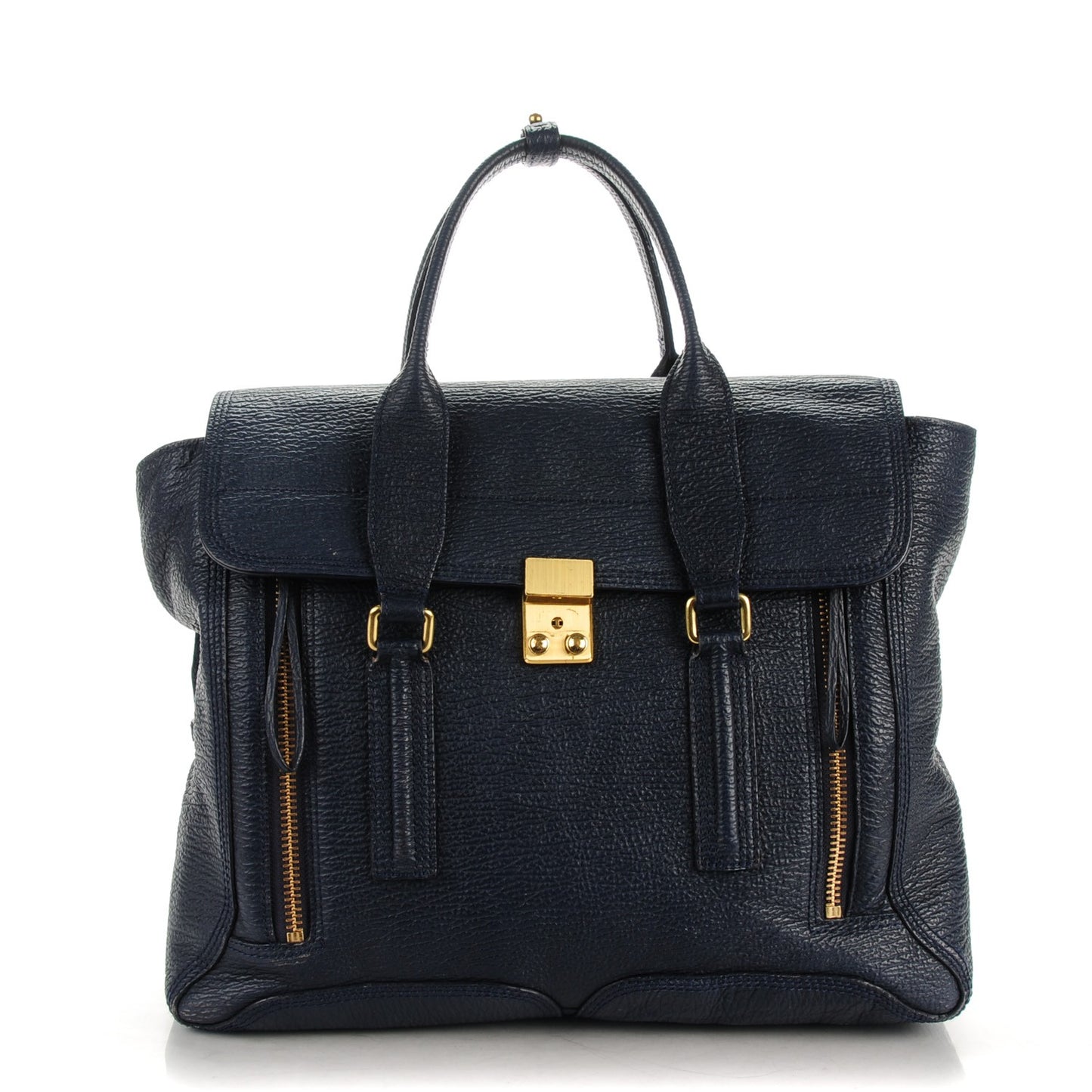 3.1 Textured Calfskin Large Pashli Satchel Ink