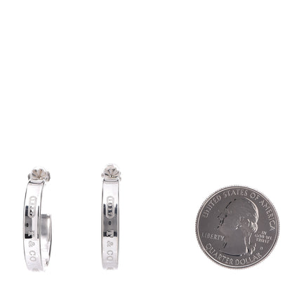Tiffany Sterling Silver 1837 Small Narrow Hoop Earrings 2 of 4