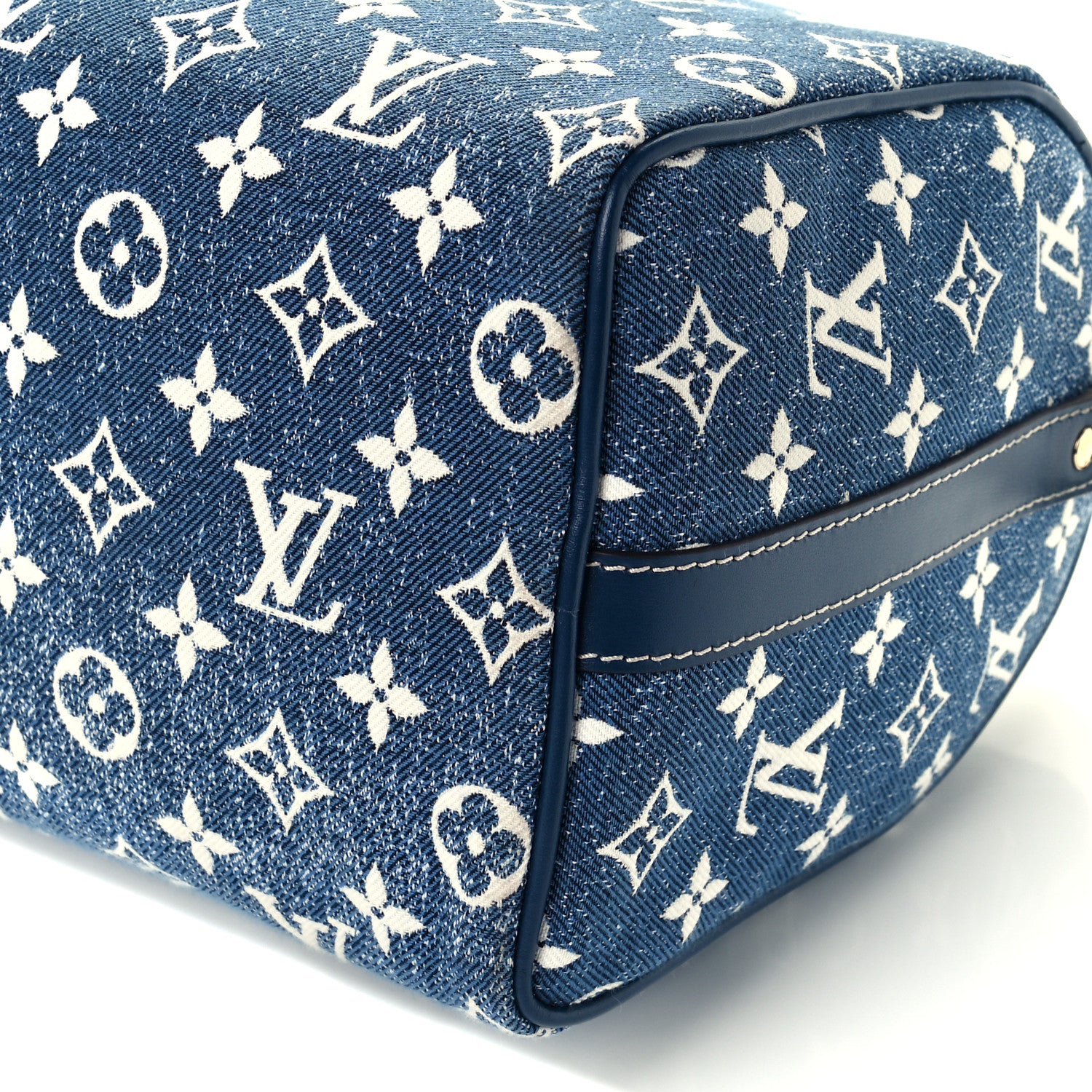 Louis Vuitton Monogram Jacquard Denim Speedy Bandouliere 25 Bleu 10 of 10