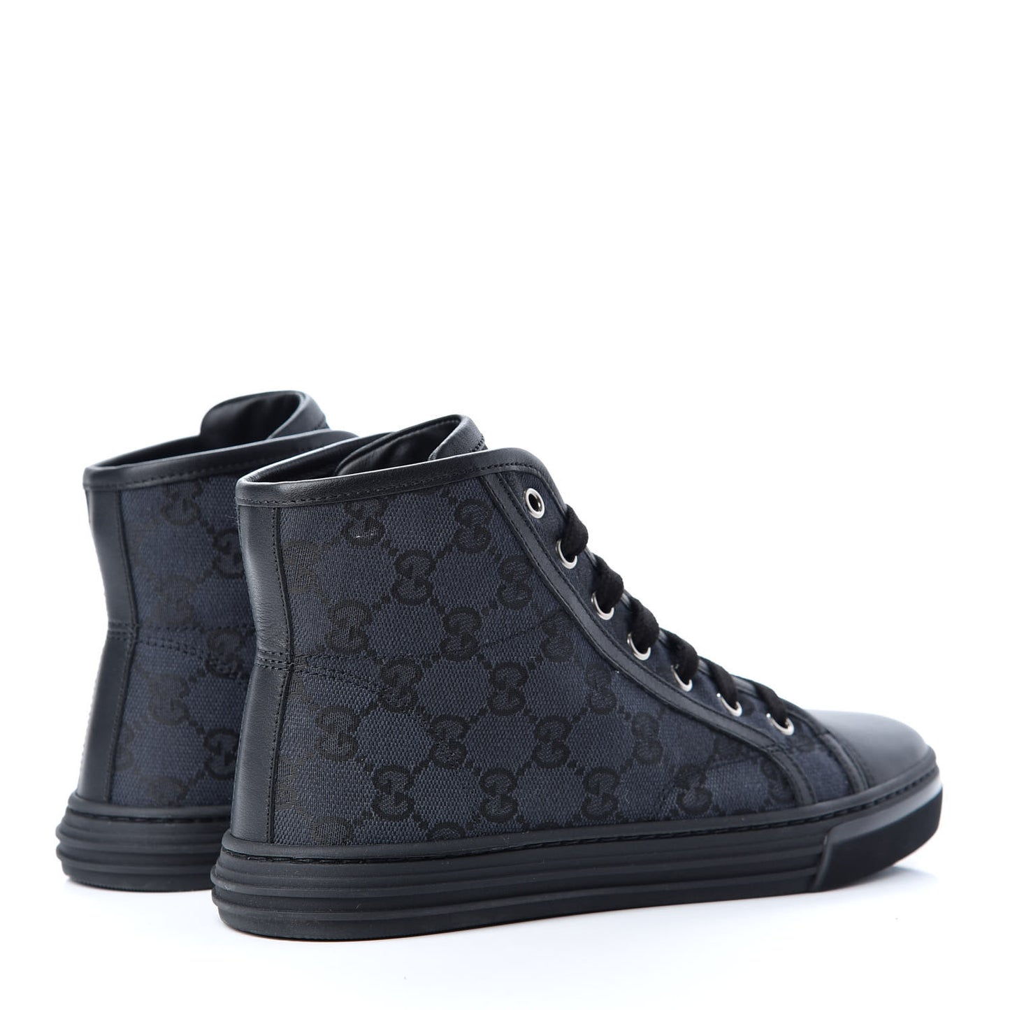 Monogram High Top Sneakers 36 Black