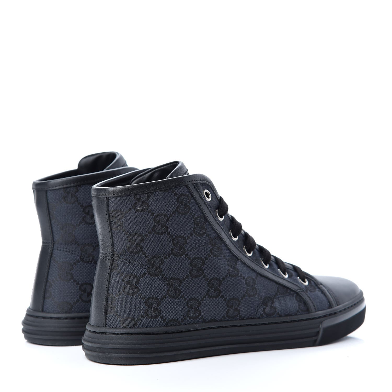 Gucci Monogram High Top Sneakers 36 Black 4 of 11