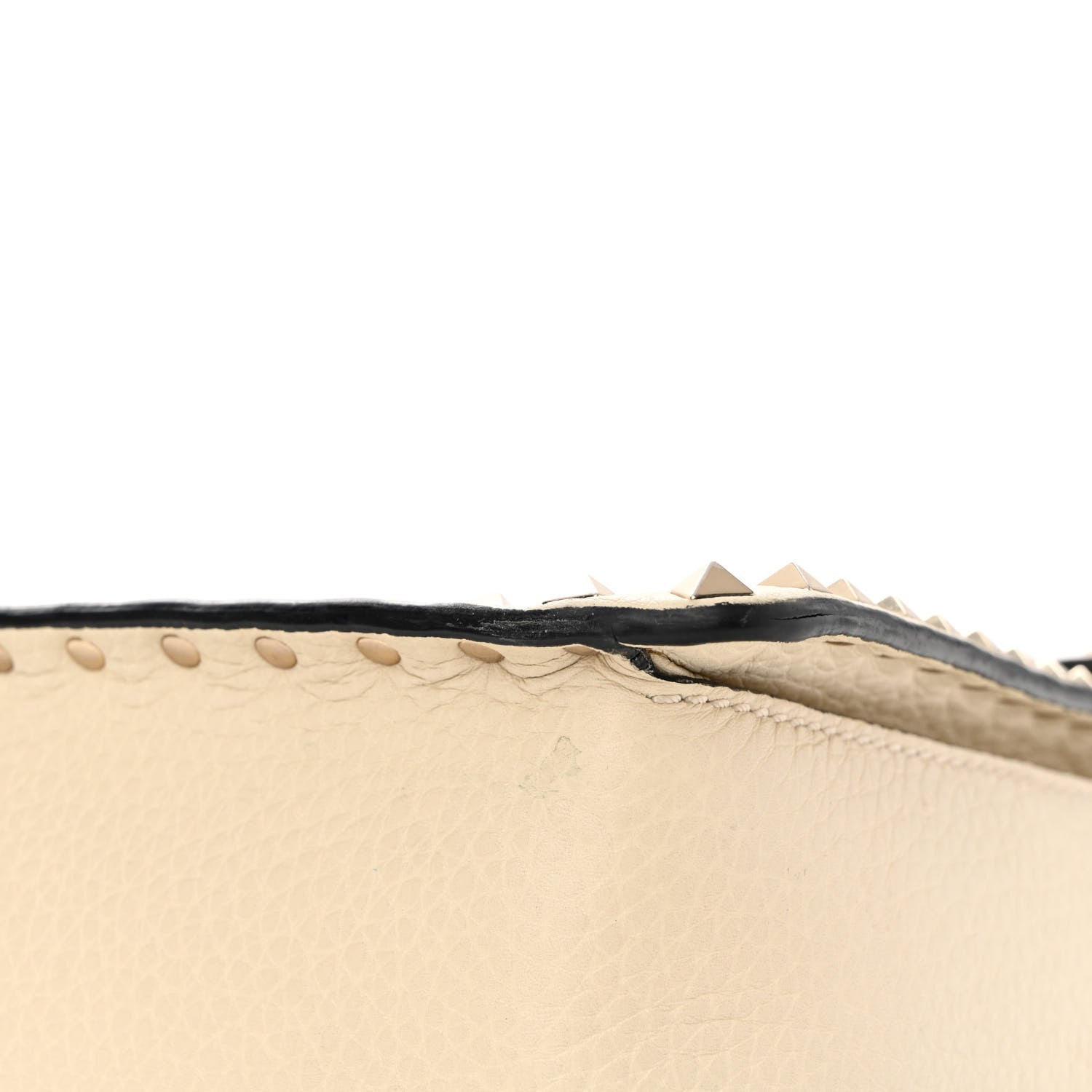 Valentino Garavani Grained Calfskin Rockstud Top Handle Flap Shoulder Bag Light Ivory 10 of 14