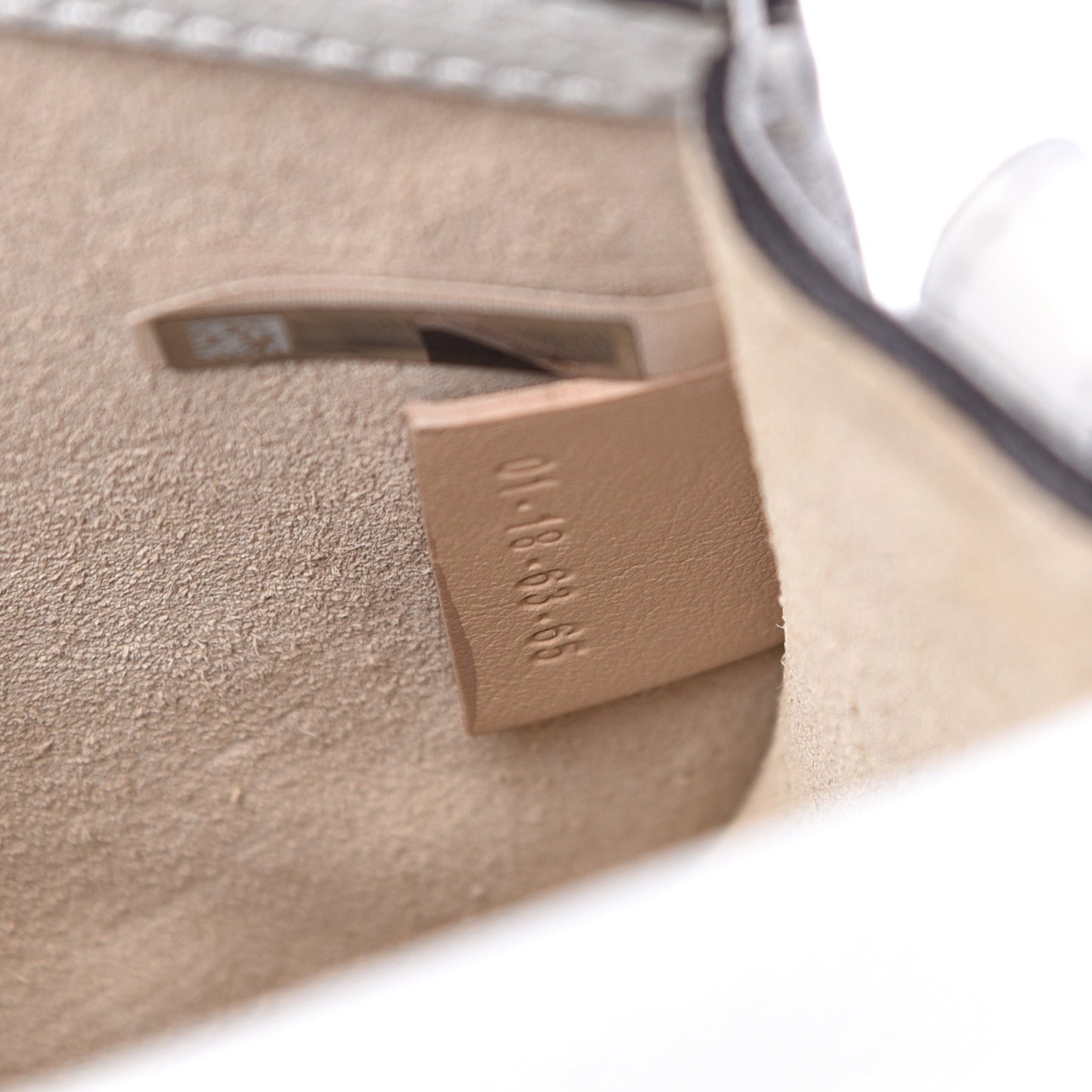 Calfskin Suede Small Nile Bracelet Bag Airy Grey