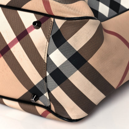 Burberry Patent Trim Nova Check Tote Black 9 of 10