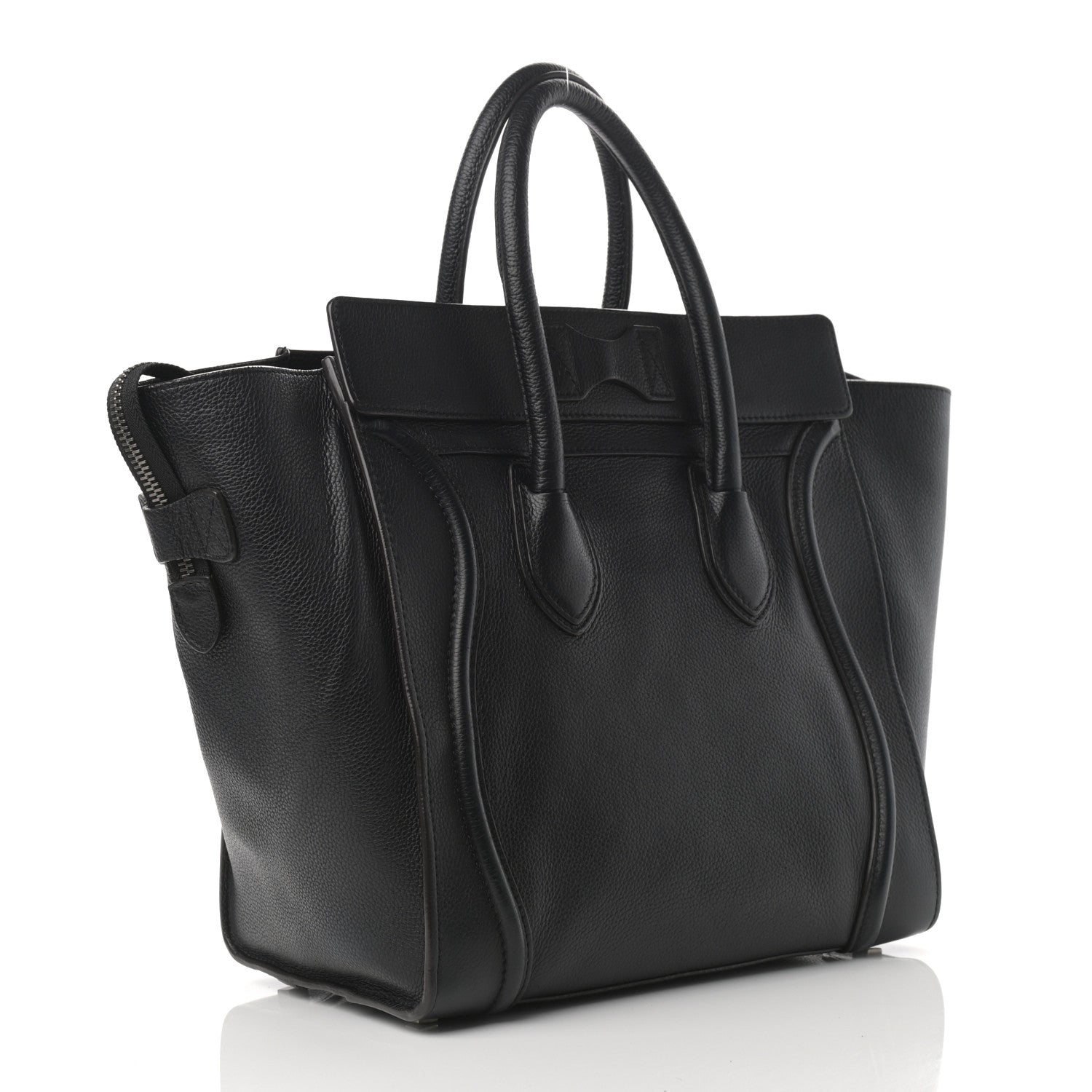 Celine Drummed Calfskin Mini Luggage Black 3 of 10