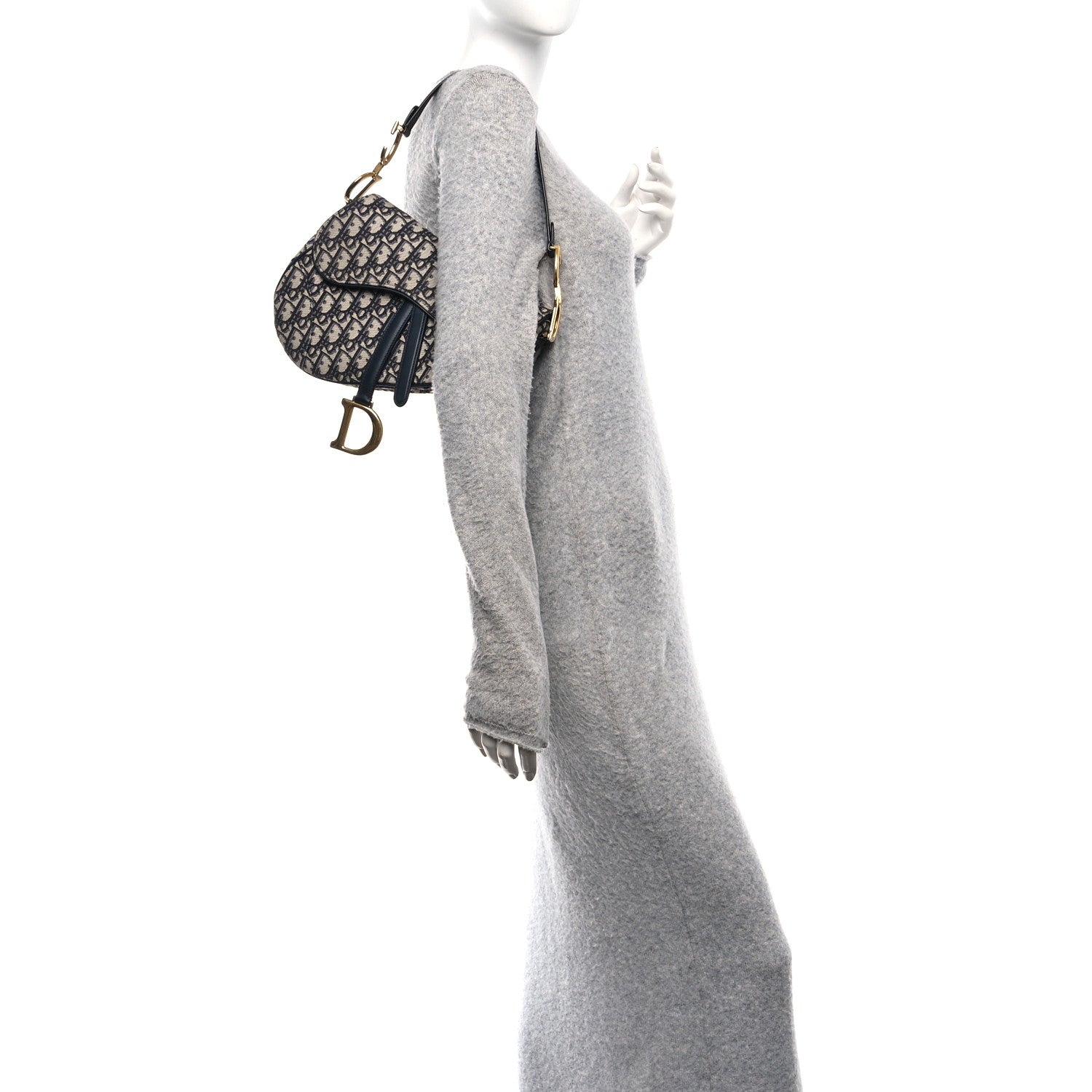 Christian Dior Oblique Saddle Bag Blue 2 of 10