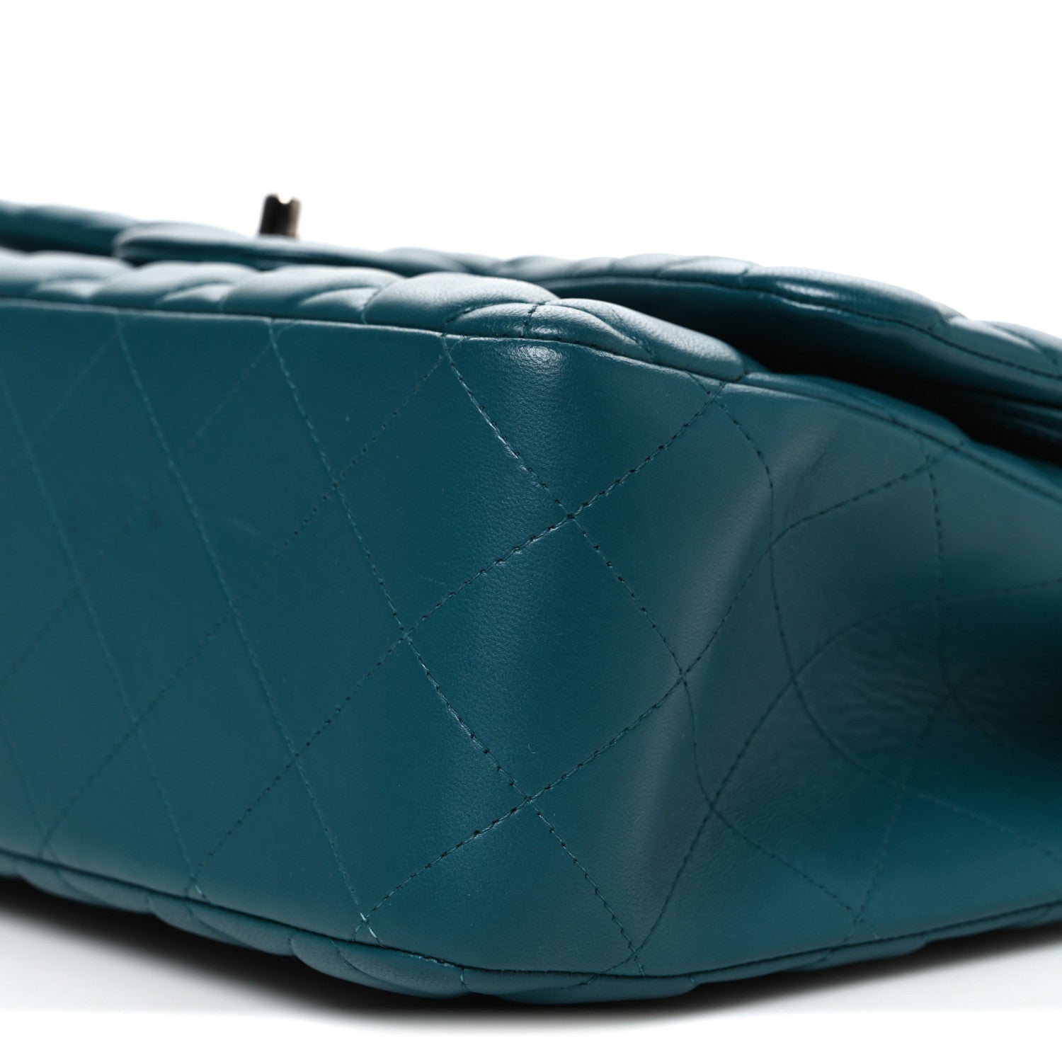 Chanel Lambskin Quilted Jumbo Double Flap Turquoise 10 of 10