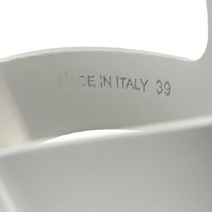 Prada Foam Rubber Metal Triangle Logo Monolith 55mm Cage Sandals 39 White 7 of 9