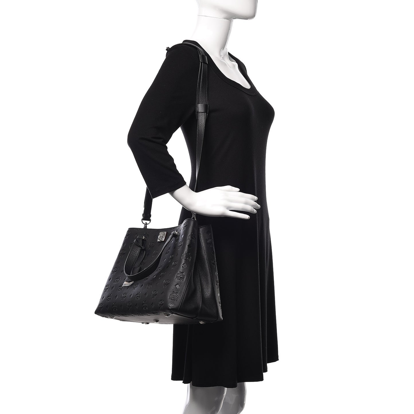 Calfskin Ottomar Monogram Large Essential Tote Black