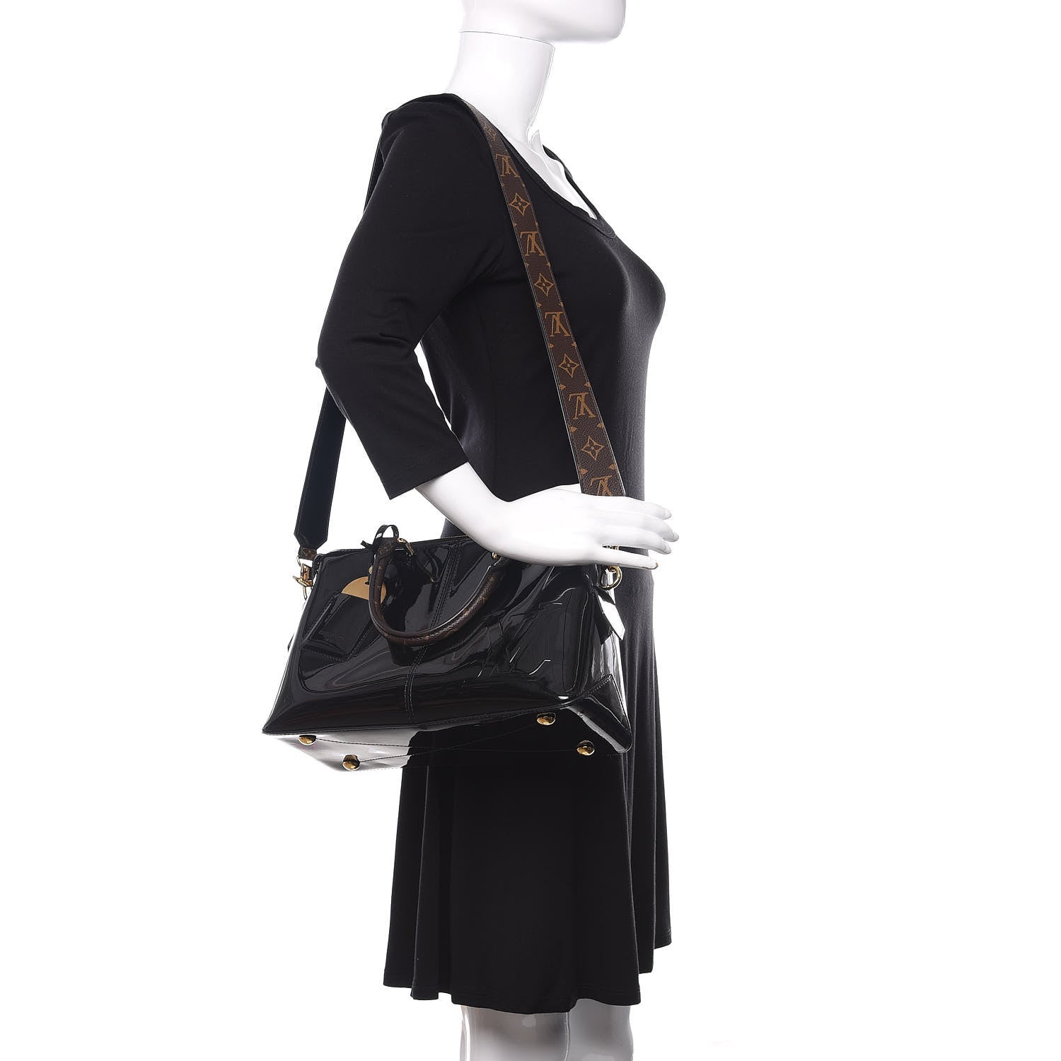 Louis Vuitton Patent Calfskin Miroir Tote Black 2 of 10