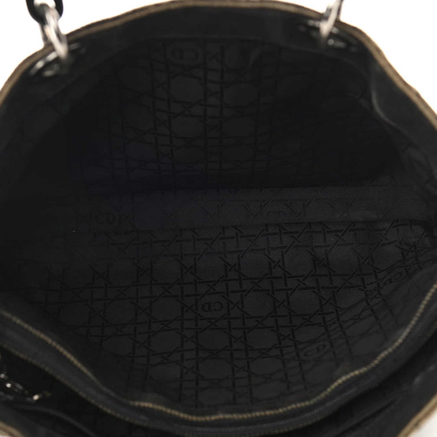 Denim Cannage Large Lady Dior Black