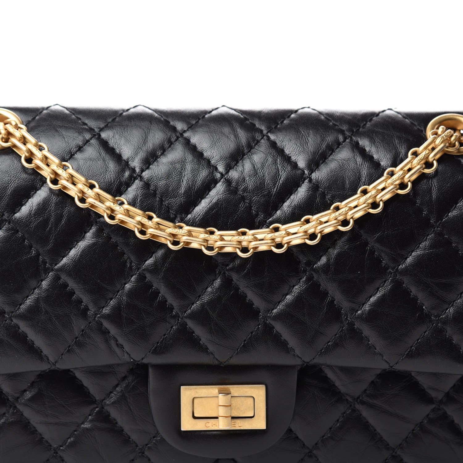 Chanel Aged Calfskin Quilted 2.55 Reissue 225 Flap Black 10 of 11