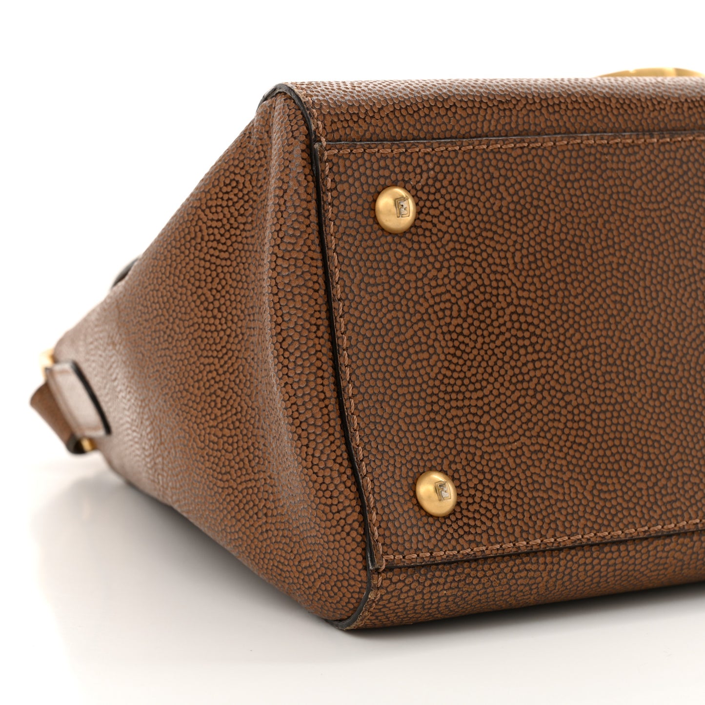 Stingray Calf Hair Colorblock Anna Shoulder Bag Brown