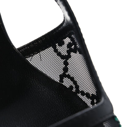Gucci Tela Retino Nappa Charlotte Crystal GG Monogram Square G 75mm Slingback Pumps 37 Black 10 of 12