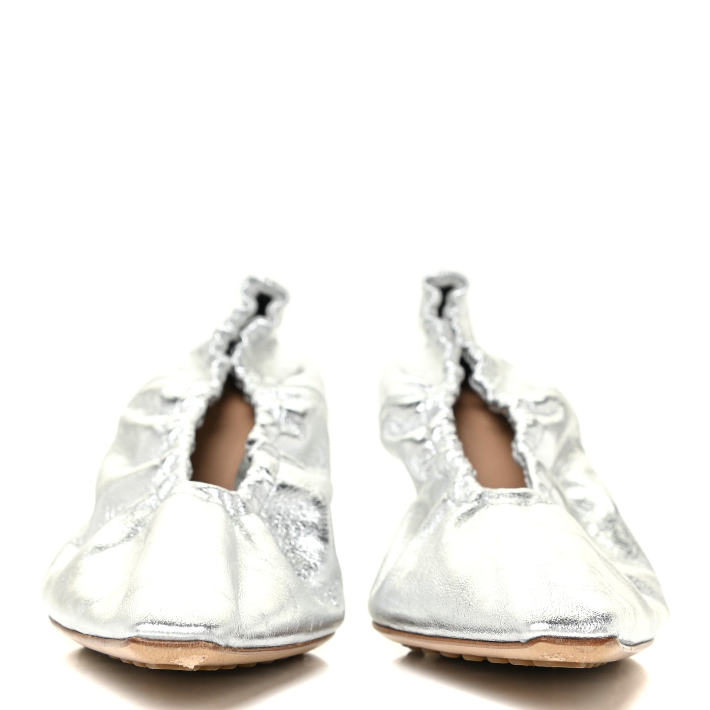Metallic Crushed Nappa Glitter Plexiglass Almond Pumps 38.5 Silver