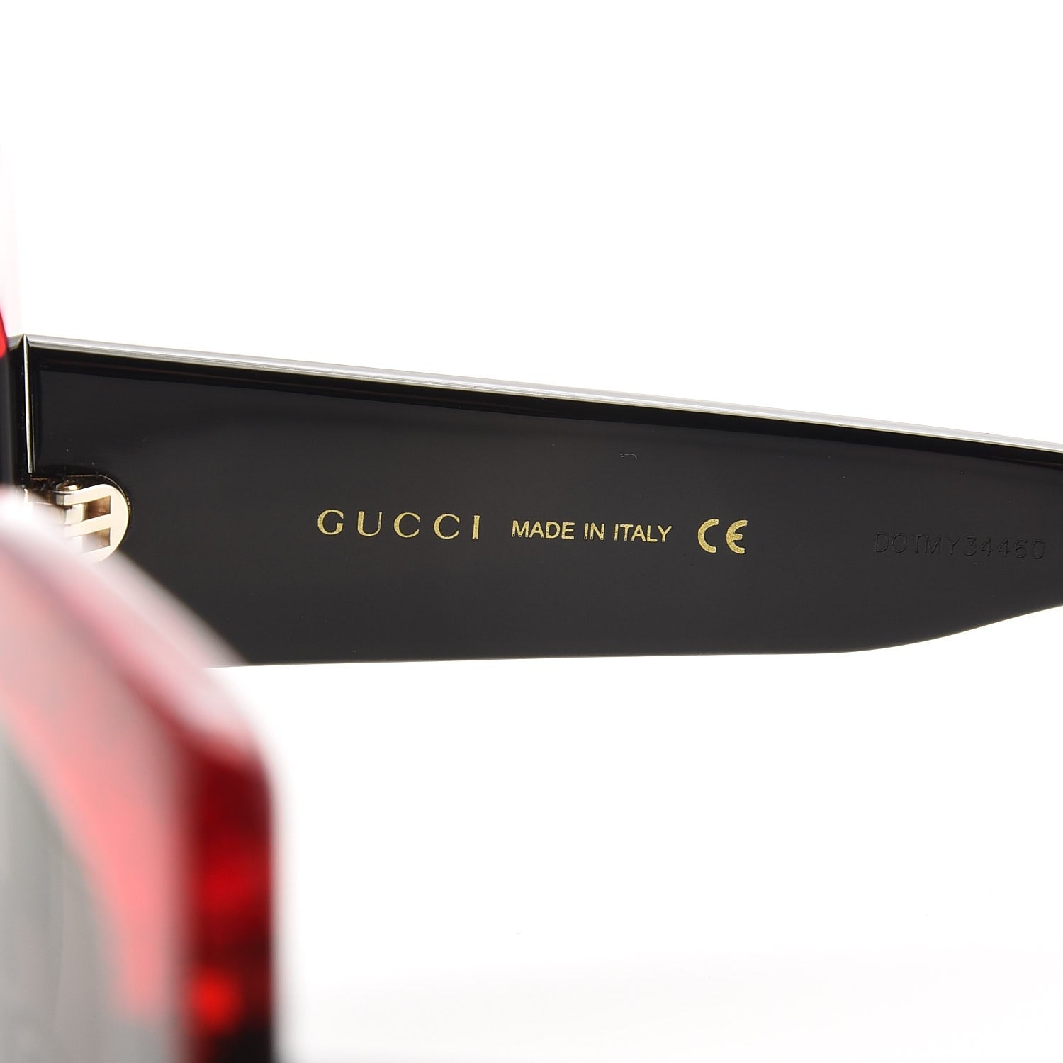 Gucci Square Frame GG0083S Sunglasses Glitter Red Black Green 5 of 7