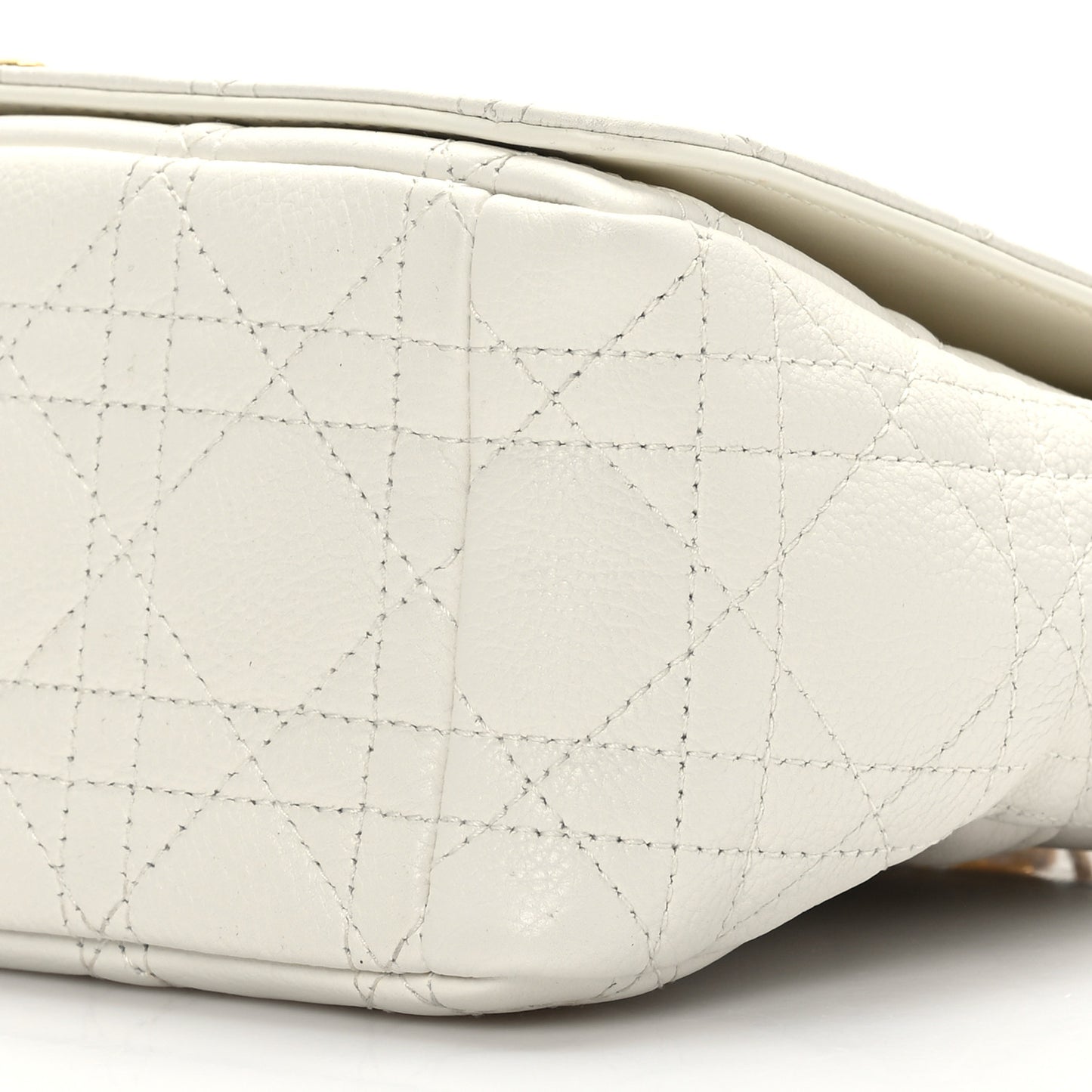 Supple Calfskin Cannage Medium Caro Bag Ivory