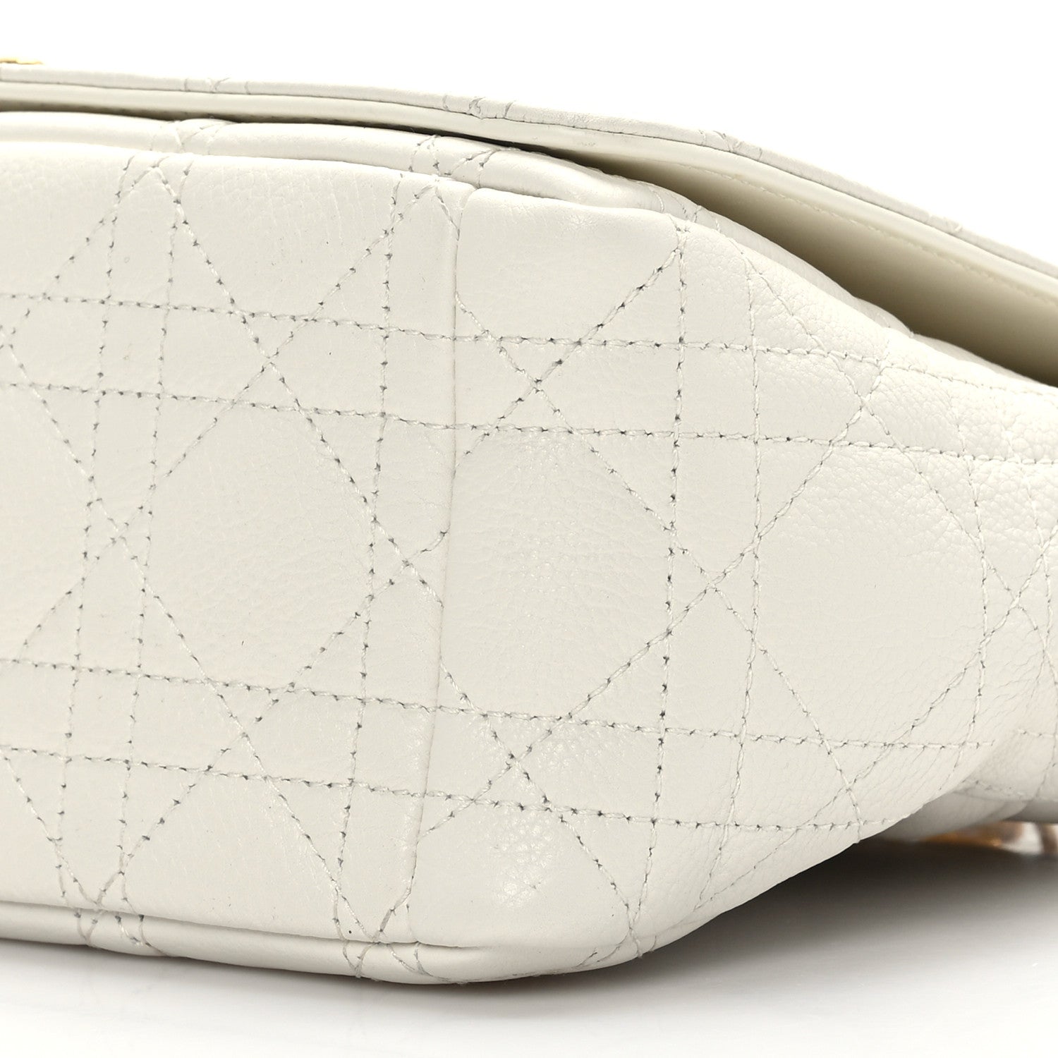 Christian Dior Supple Calfskin Cannage Medium Caro Bag Ivory 9 of 9