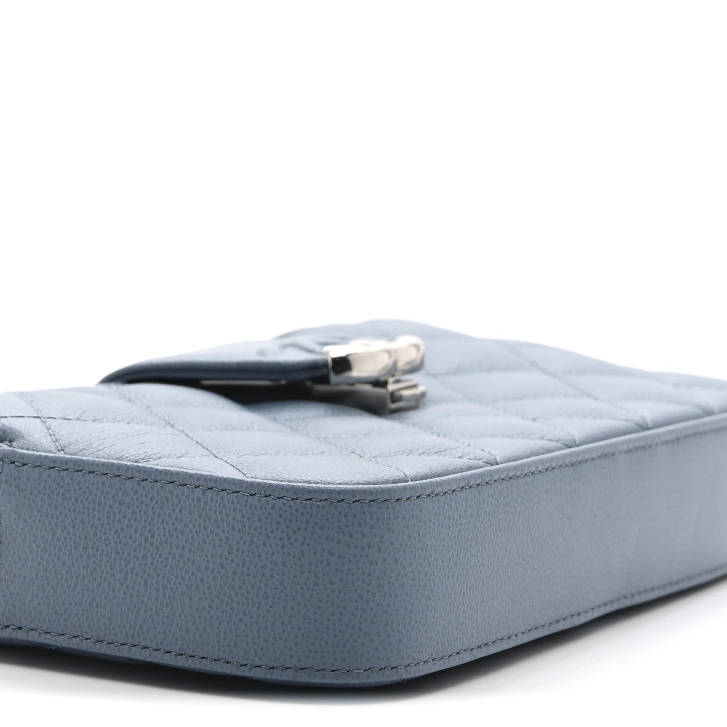 Chanel Caviar Quilted CC Box Clutch With Chain Blue 10 of 11
