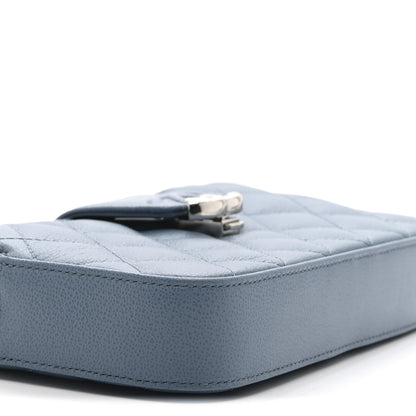 Chanel Caviar Quilted CC Box Clutch With Chain Blue 10 of 11