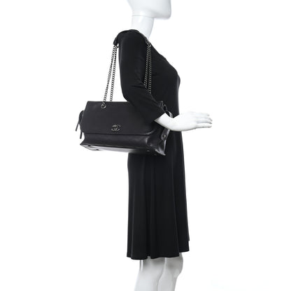 Chanel Calfskin Stitched Paris In Rome Shoulder Bag Black 2 of 10