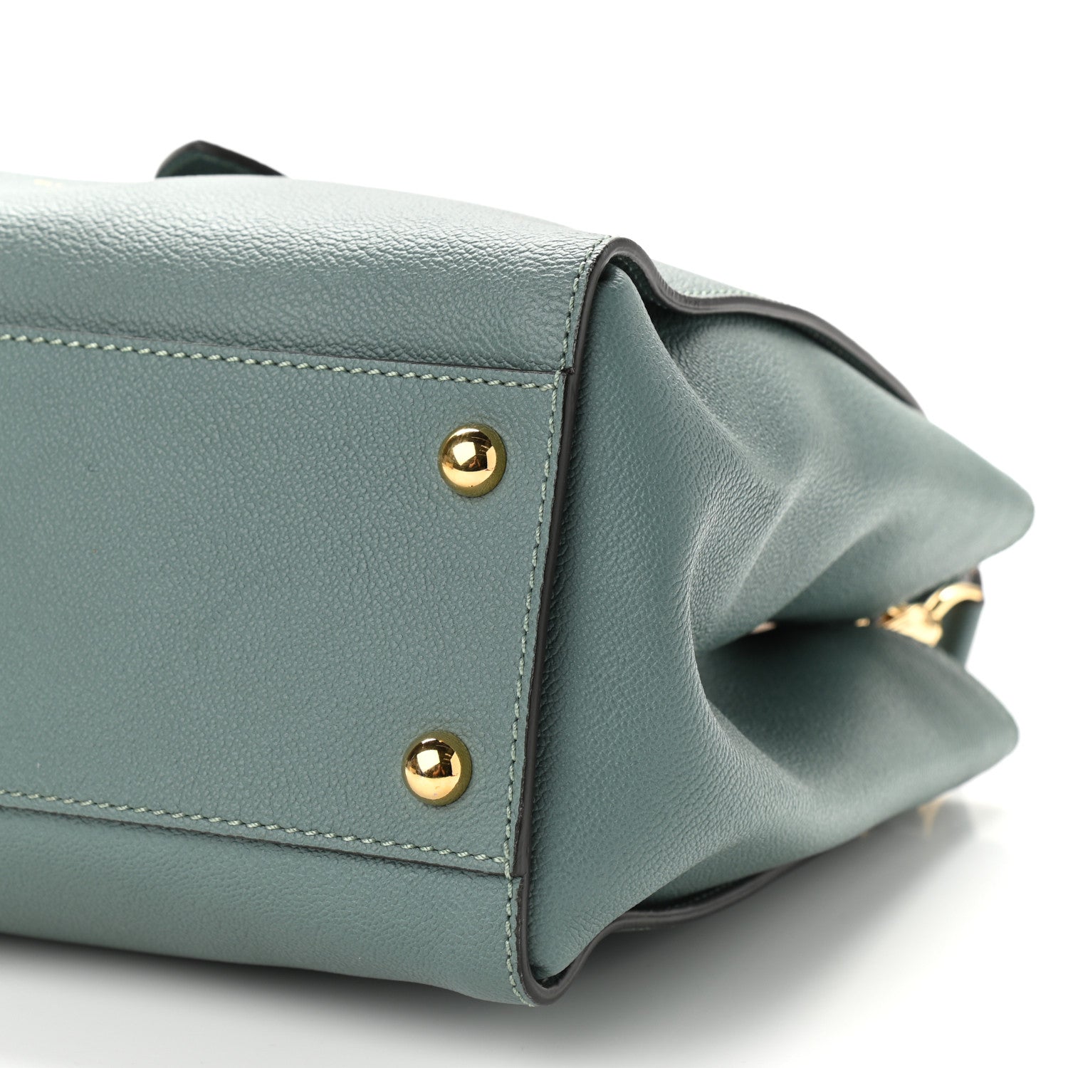 Burberry Soft Grain Calfskin Medium Buckle Tote Celadon Blue 10 of 10