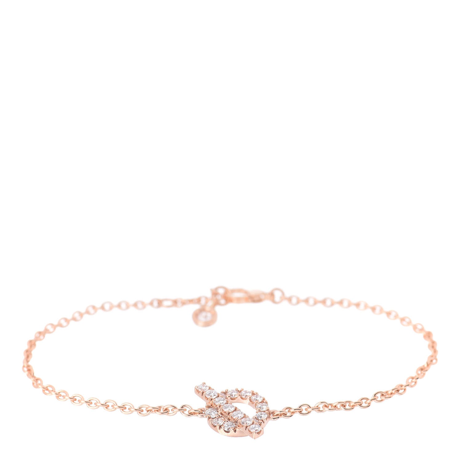 Hermes 18K Rose Gold Diamond Finesse Bracelet ST 1 of 4