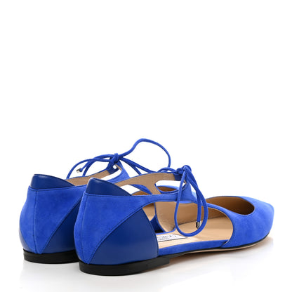 Jimmy Choo Suede Vanessa Flats 40 Cobalt Blue 4 of 7