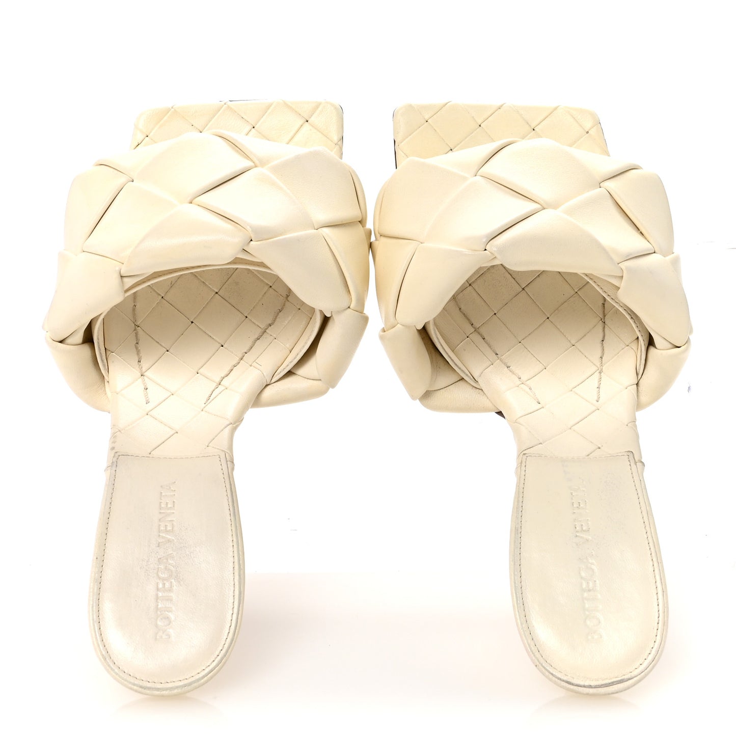 Nappa Maxi Intrecciato Lido 90mm Mule Sandals 35.5 Wax