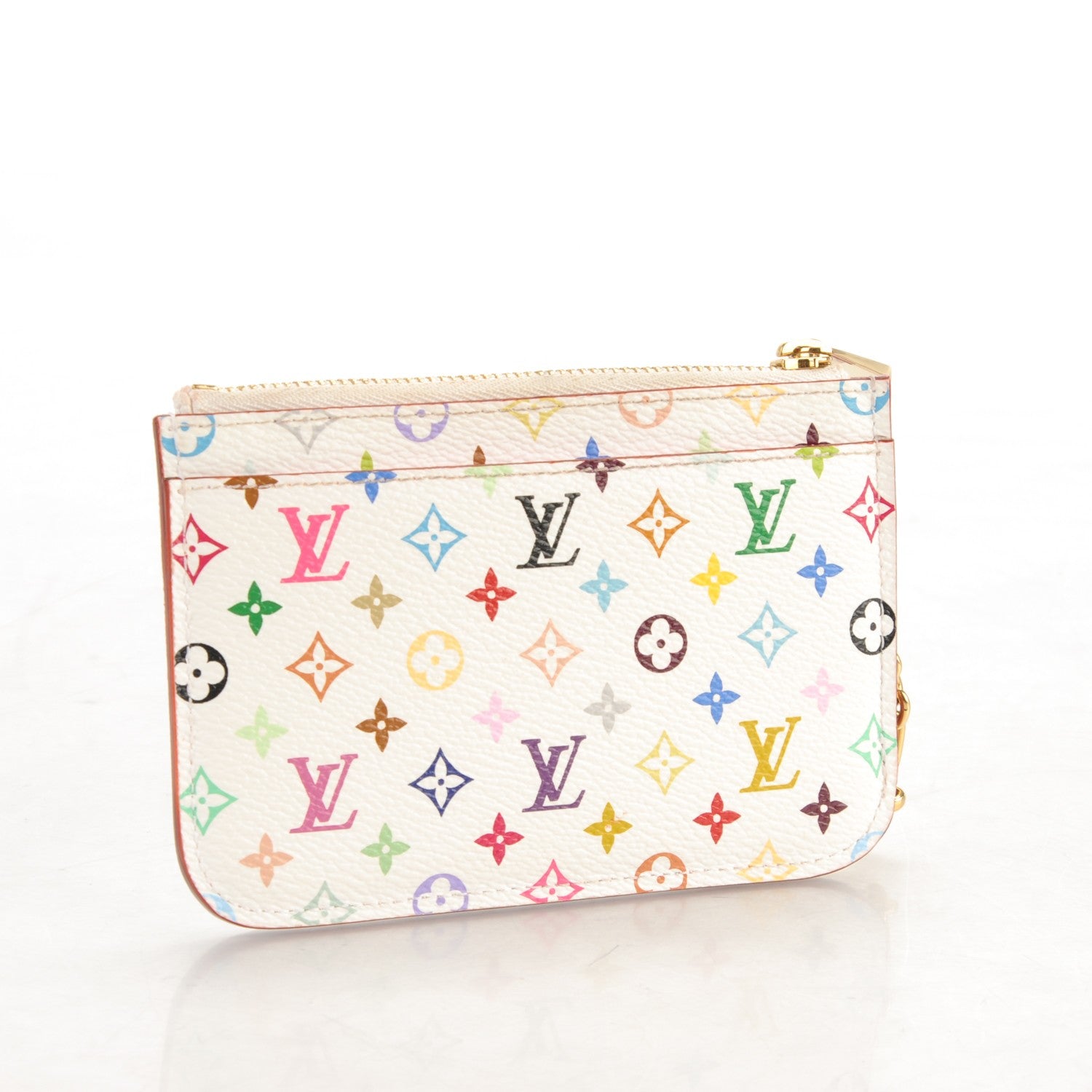 Louis Vuitton Monogram Multicolor Key Pouch White Litchi 3 of 6