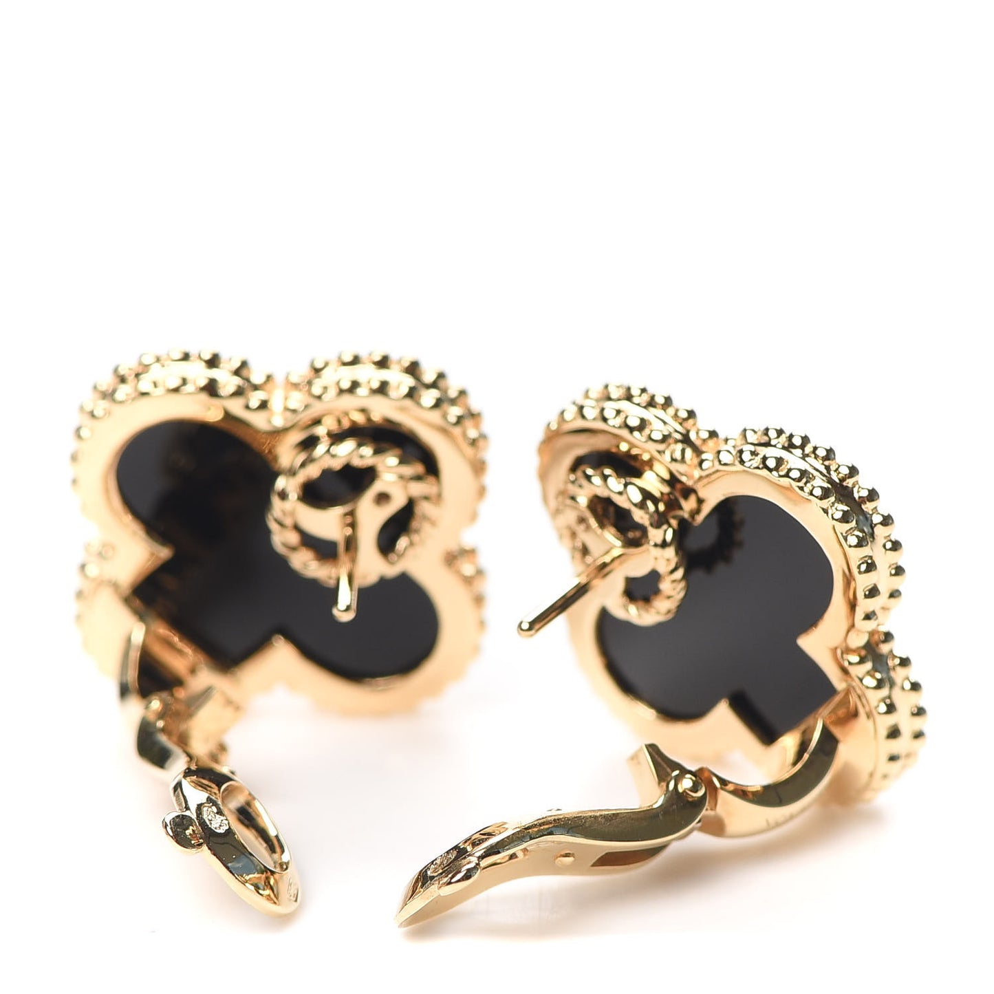 18K Yellow Gold Black Onyx Magic Alhambra Earrings