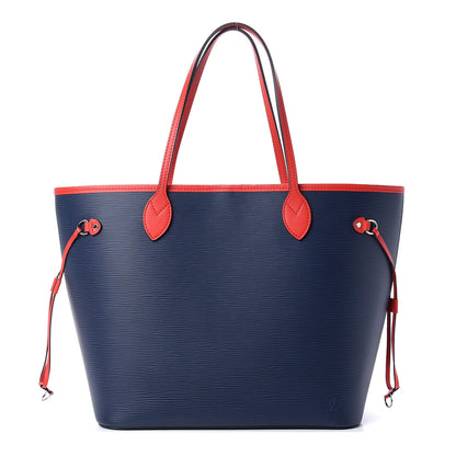 Louis Vuitton Epi Neverfull MM Indigo Coquelicot 3 of 10