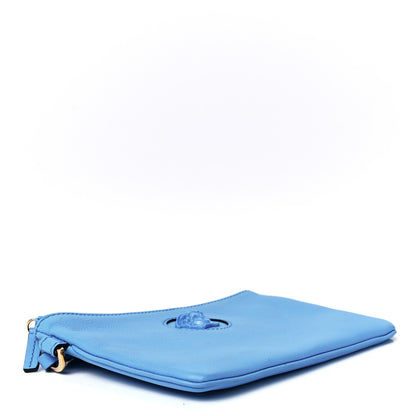 Versace Grained Calfskin La Medusa Pouch Blue 4 of 11