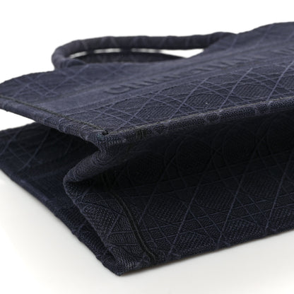Christian Dior Embroidered Cannage Medium Book Tote Navy 8 of 9