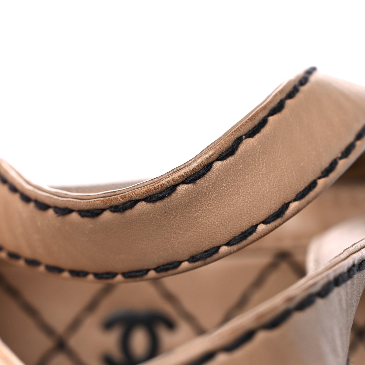Chanel Calfskin Wild Stitch Vertical Top Handle Bag Beige 35 of 36