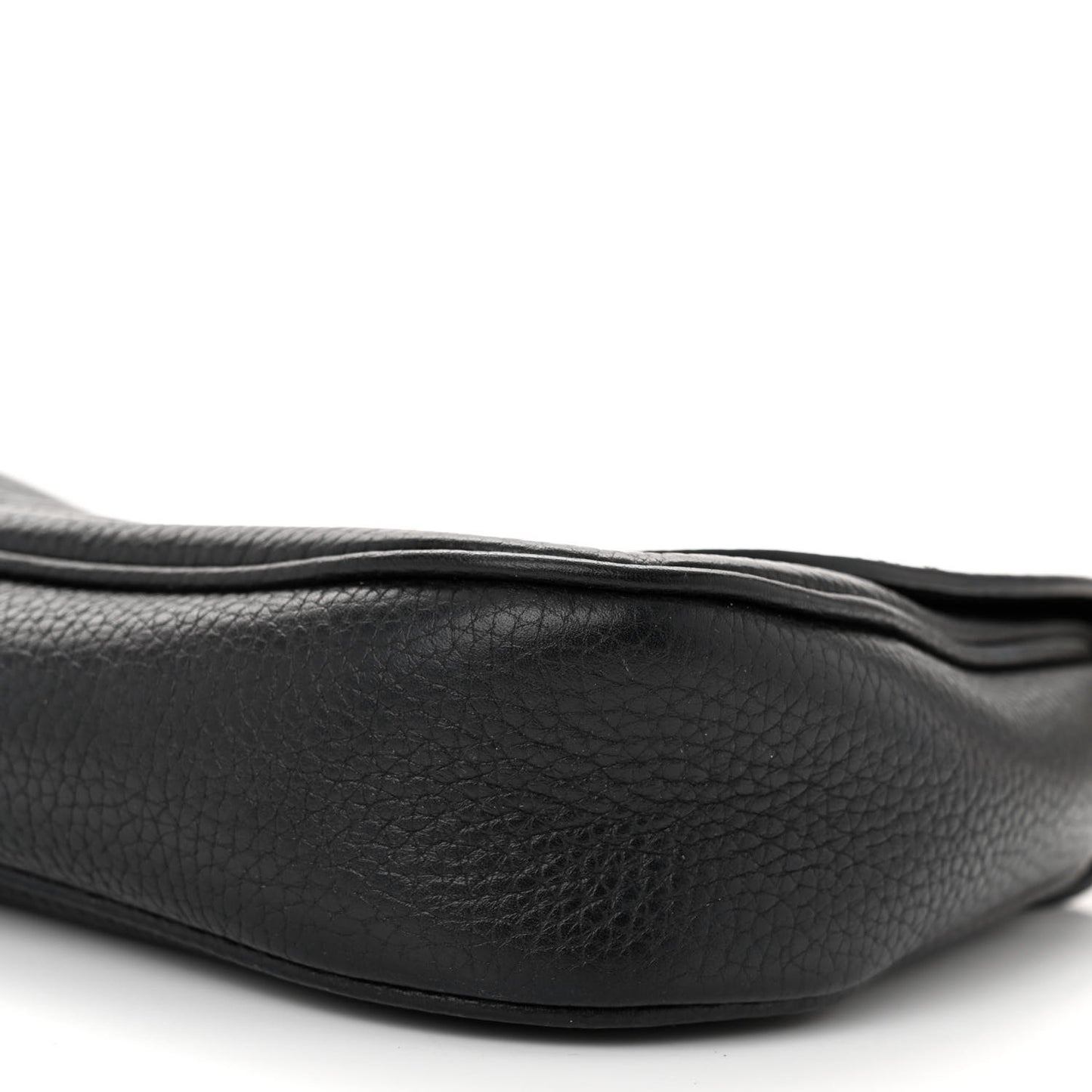 Pebbled Calfskin Medium Soho Flap Crossbody Black