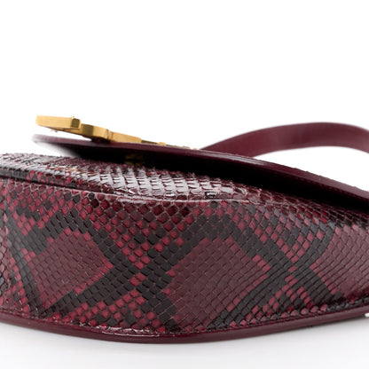 Saint Laurent SAINT LAURENT Snakeskin Small Kaia Satchel Burgundy 9 of 12