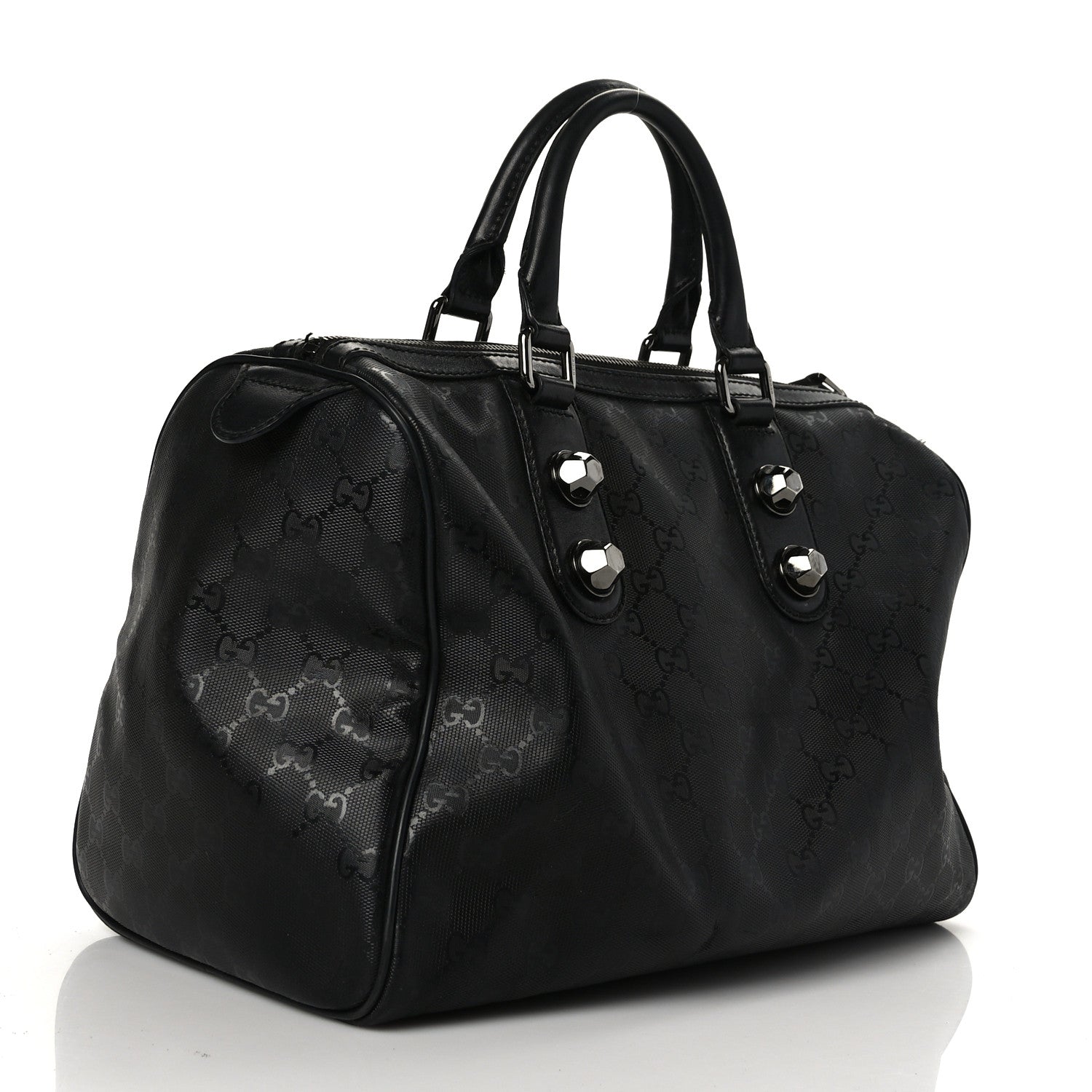 Gucci Imprime Monogram Medium Joy Stud Boston Black 3 of 12