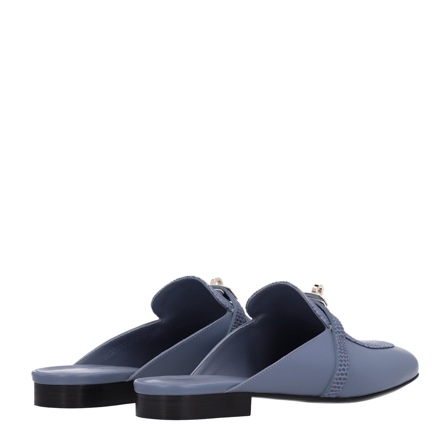 Lizard Calfskin Oz Mules 41 Bleu Grignon