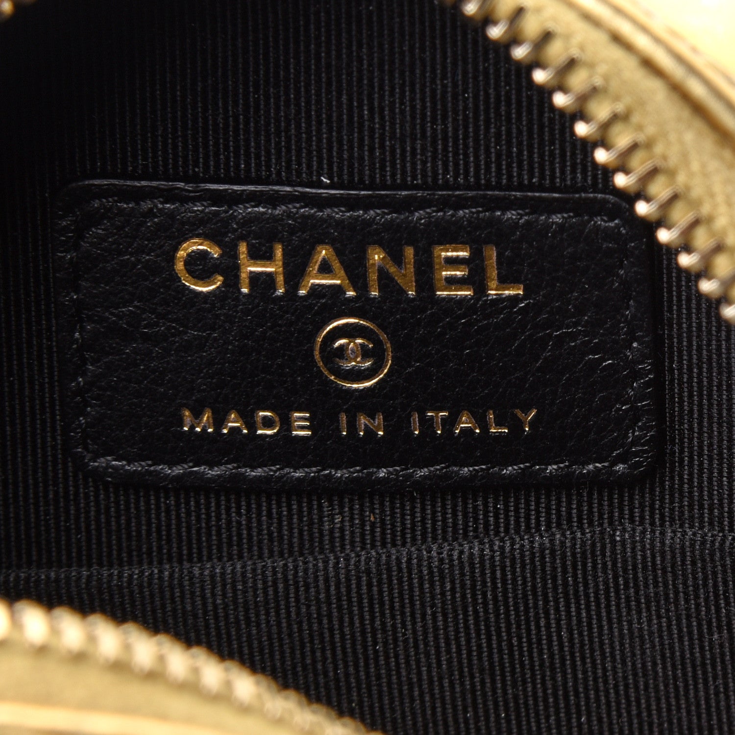 Chanel Metallic Calfskin Crocodile Embossed Cocodile Round Clutch with Chain Gold 6 of 11