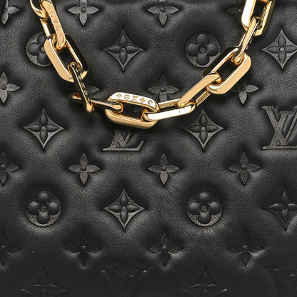 Louis Vuitton Lambskin Embossed Monogram Coussin PM Black 7 of 9