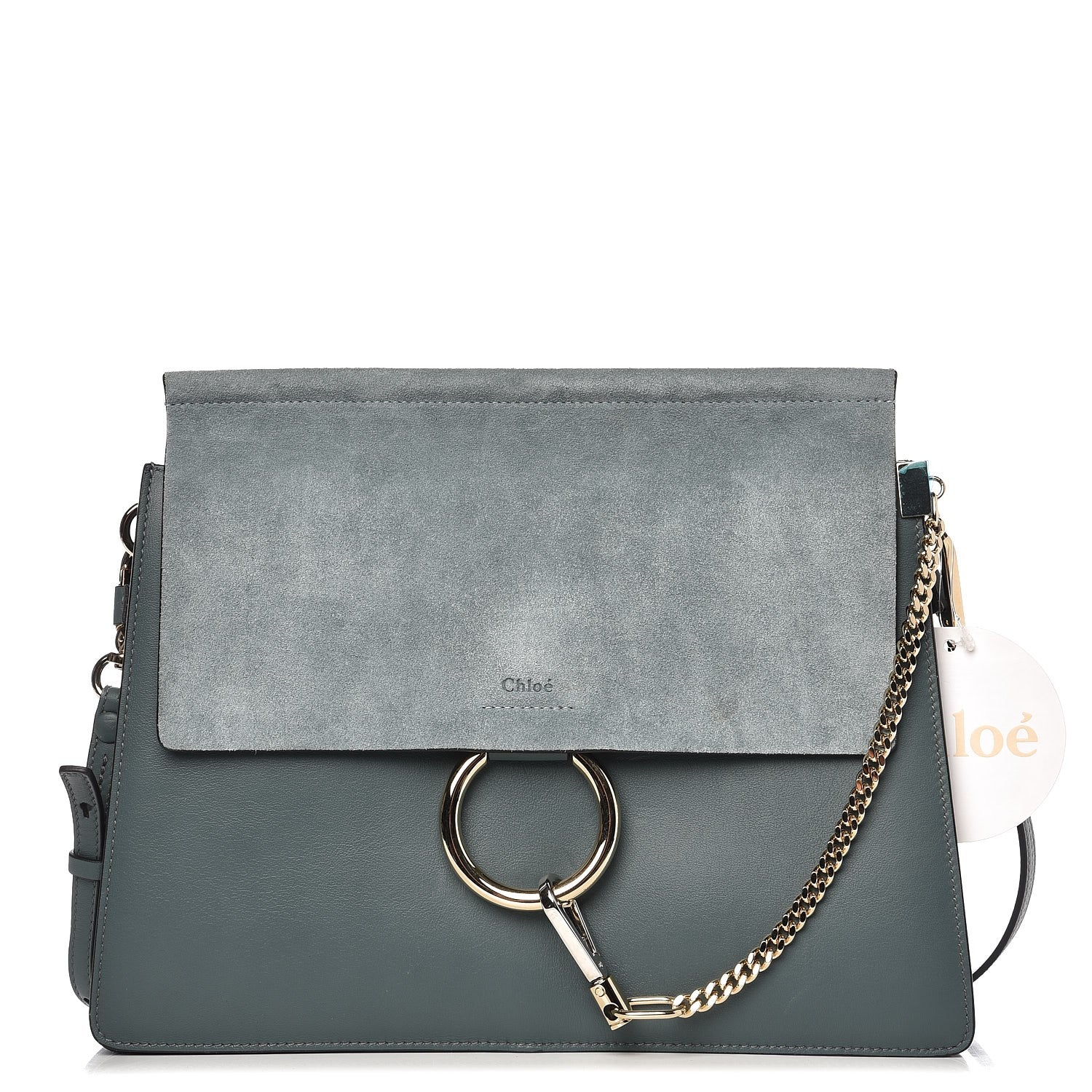 Chloe Suede Calfskin Medium Faye Shoulder Bag Cloudy Blue 1 of 8